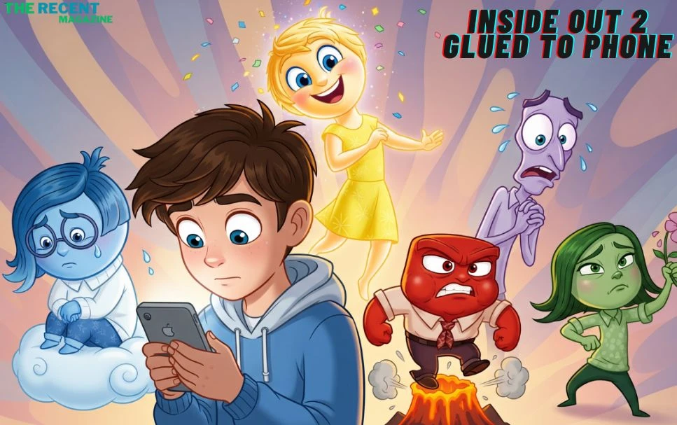 Inside Out 2 Glued to Phone